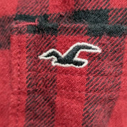HOLLISTER Flanelle Épaisse Rouge Noir S Logo Brodé EE Boutons Gravés | 329S