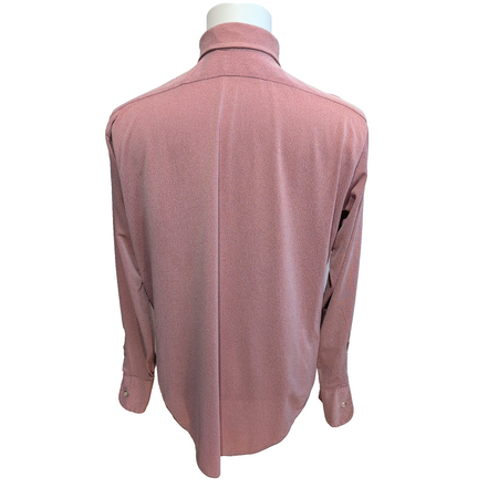 Chemise Forum Vintage Années 70 M Rouge Chiné Col Pointe Stretch Poche
