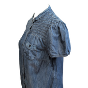 Chemise H&M Divided 40 denim bleu manches courtes 100% coton femme