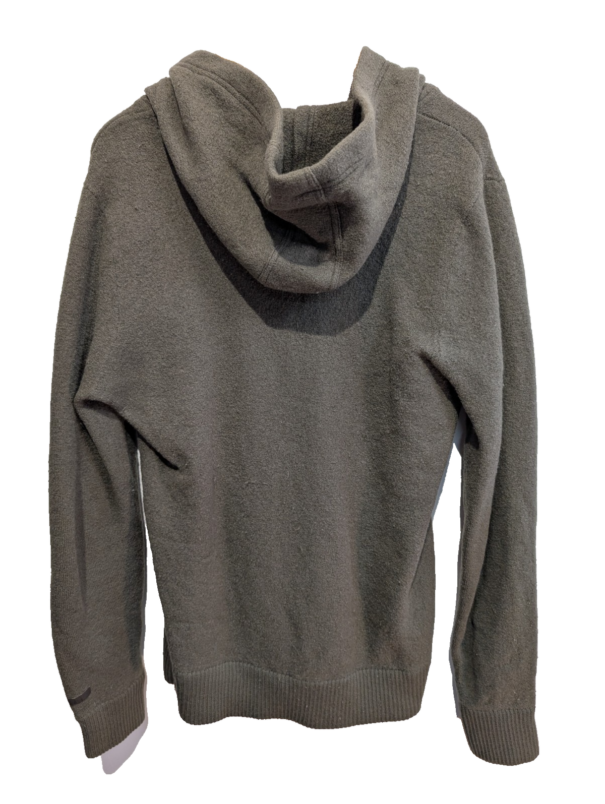 Pull GAP L kaki 100% laine capuche grosse maille chaud Made in Hong Kong