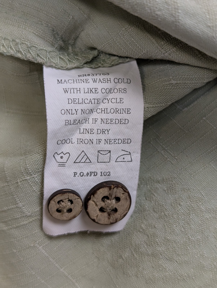 Chemise Hawaïenne Cubavera Soie & Coton Vert Pâle Palmiers - Taille S