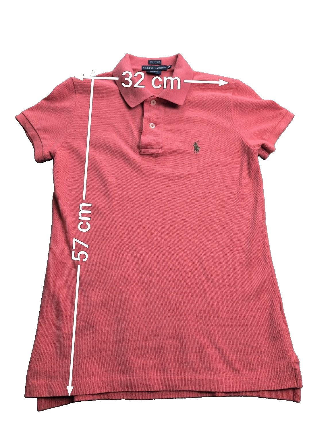 Polo manches courtes Polo Ralph Lauren femme S rose corail Skinny Fit coton