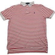 Polo manches courtes Polo Ralph Lauren XL blanc rayures rouges logo bleu