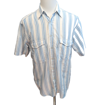 Chemise Levis Silver Label M Rayures Bleu 2 Poches Manches Courtes