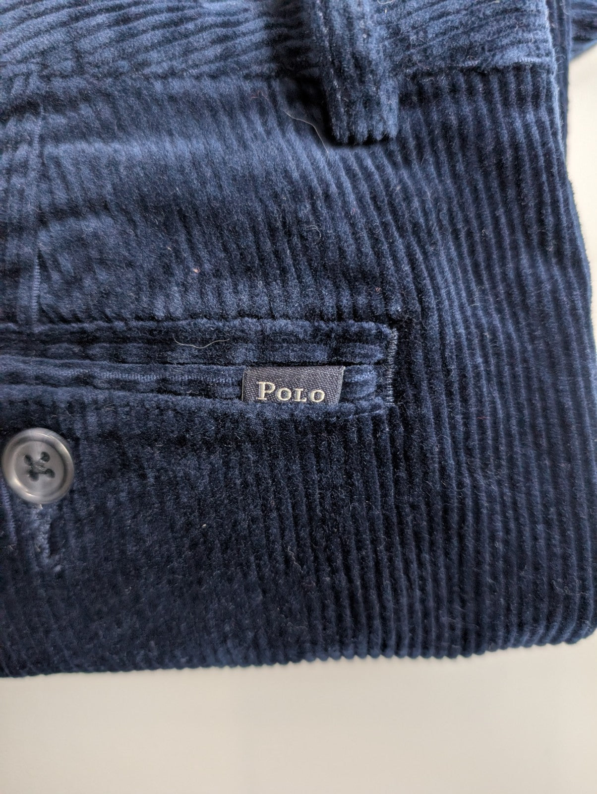 Pantalon Velours Côtelé Polo Ralph Lauren W28 L27 Bleu Marine Neuf ss Étiquette