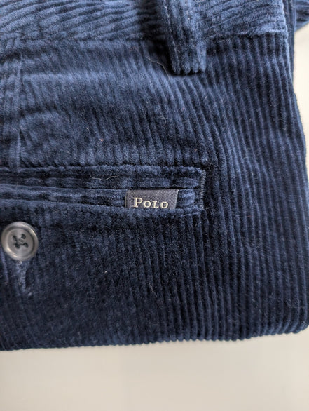 Pantalon Velours Côtelé Polo Ralph Lauren W28 L27 Bleu Marine Neuf ss Étiquette