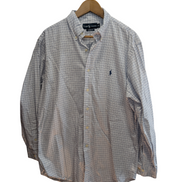 Chemise Ralph Lauren blanche à carreaux taille L/XL #2441