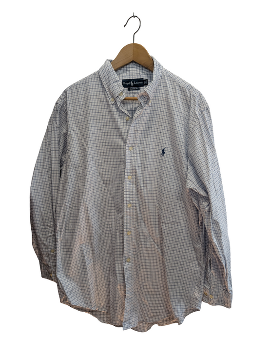 Chemise Ralph Lauren blanche à carreaux taille L/XL #2441