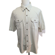 Chemise Wrangler Manches Courtes Crème à Poches Stretch Taille L