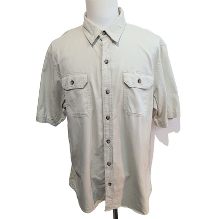 Chemise Wrangler Manches Courtes Crème à Poches Stretch Taille L