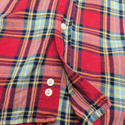 Chemise Cambridge Classics Lin Rayonne Rouge Carreaux Manches Longues Taille XL