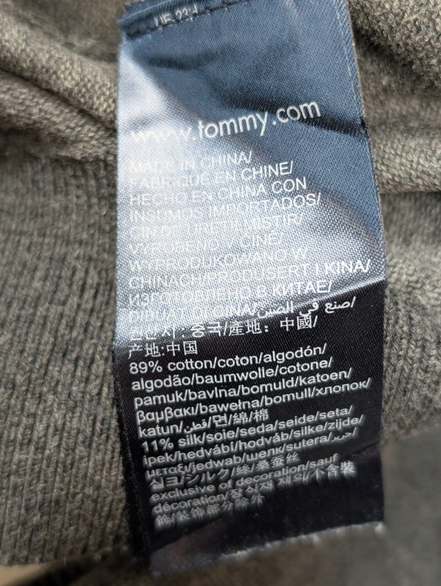 Pull Tommy Hilfiger Gris Chiné - Mélange Soie & Coton - Taille M