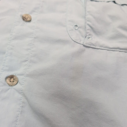 Chemise Columbia PFG nylon verte pastel uni poches manches longues taille M