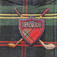 Chemise Polo Ralph Lauren Shirt XL Tartan Vert Rouge Écusson Polo Club Button