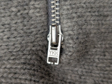 Pull ADIDAS Vintage Col Zippé 80% Laine Gris Logo Brodé Femme Taille L