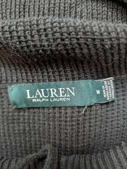 Pull Ralph Lauren (Lauren) Femme L Col Roulé Large Cordon Noir Plaque Logo 🏷️