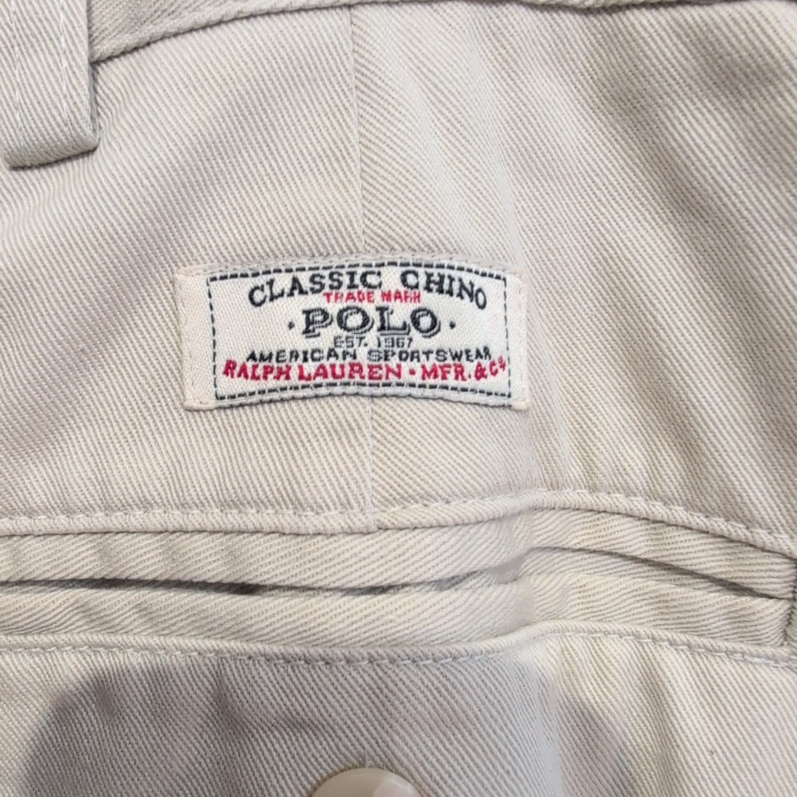 Pantalon chino Polo Ralph Lauren crème Hammond W38xL42 FR48 #34cr