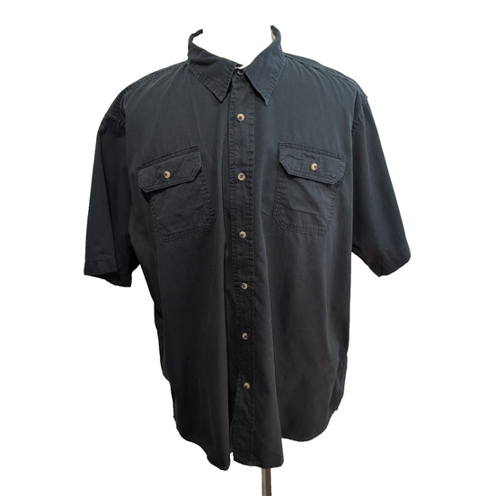 Chemise Wrangler Manche Courte Noire Unie Taille 2XL Deux Poches