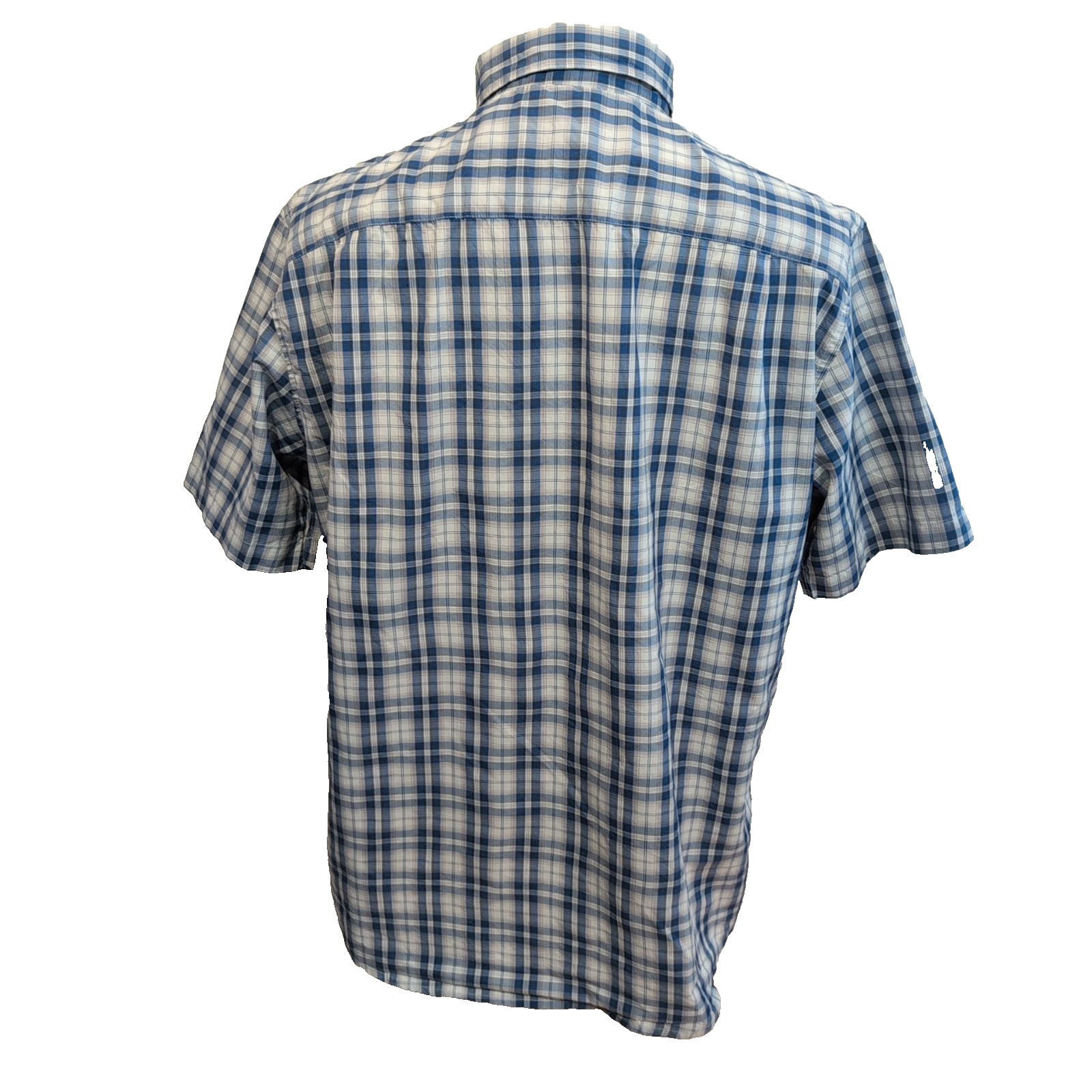 Chemise Chaps à Carreaux Bleus avec Poche - 100% Polyester - Taille LG