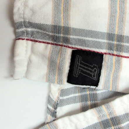 Chemise Harley Davidson L Carreaux Gris Blanc Tête de Mort manches courtes