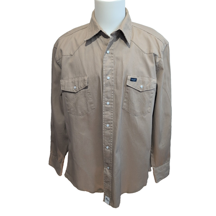 Chemise Western Wrangler Coton Manches Longues Pression Taille XL