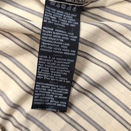 Chemise Harley Davidson XL Beige Rayures Brodée Dos Moto USA