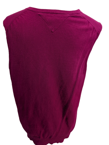 Pull fin sans Manche Tommy Hilfiger Fuchsia - Coton Pima - Taille XL Femme