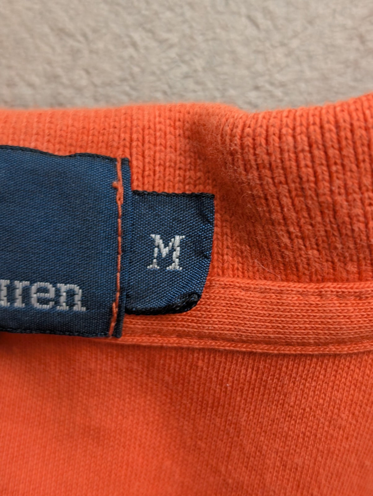 Polo manches courtes Polo Ralph Lauren M orange 100% coton logo bleu marine