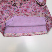 Haut Femme La Redoute Taille 40 Fleuri Rose Rouge Asymétrique Volants Neuf