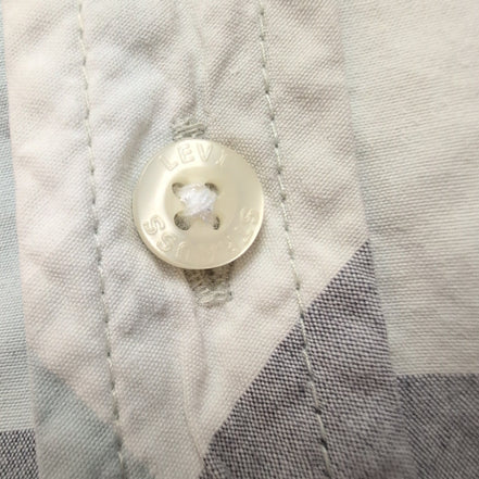 Chemise Manches Courtes Levi's à Carreaux Bleu et Blanc Taille L 1 poche