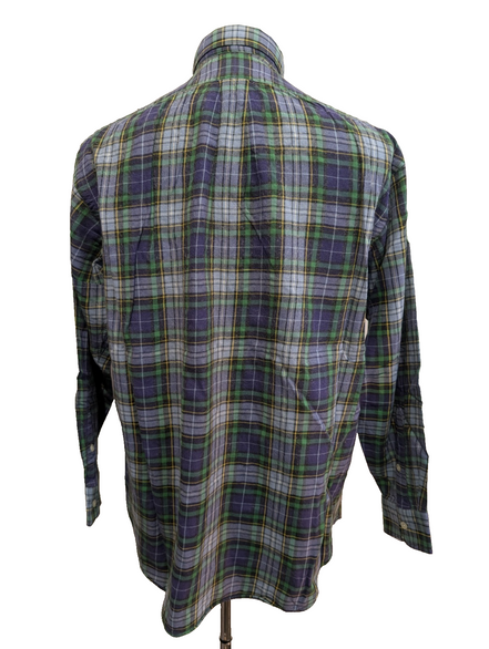 Ralph Lauren Chemise Homme M Vert Bleu Carreaux Flanelle Légère Blake