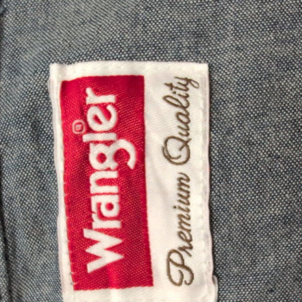 Chemise Wrangler Manche Courte Bleu Aspect Jean Taille 3XL Deux Poches