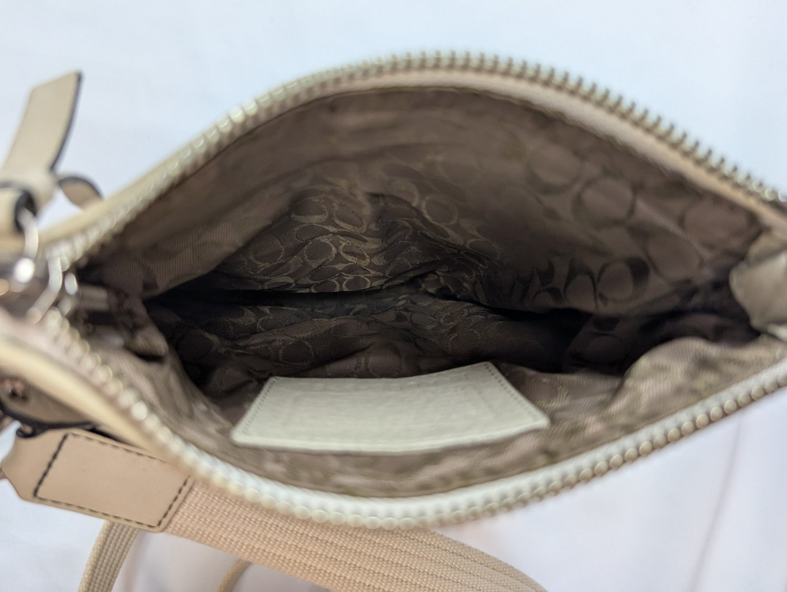 Sac bandoulière Coach cuir blanc cassé crème crossbody