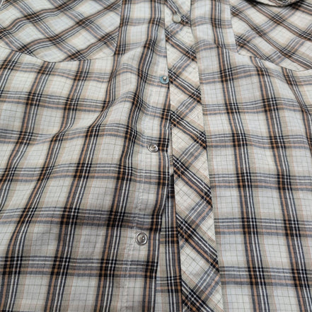 Chemise Dickies Western XL Marron Carreaux Manches Courtes Boutons Pression