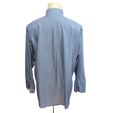 Chemise Brooks Brothers XL Regular Fit Bleu Rayures 100% Coton