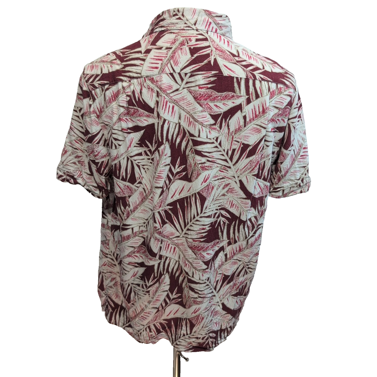 Chemise Hawaïenne Tasso Elba Soie Rayonne Rouge Feuillage L