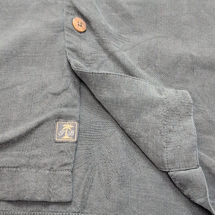 Chemise hawaïenne Tommy Bahama Original Fit LG noire 100% soie gaufrée