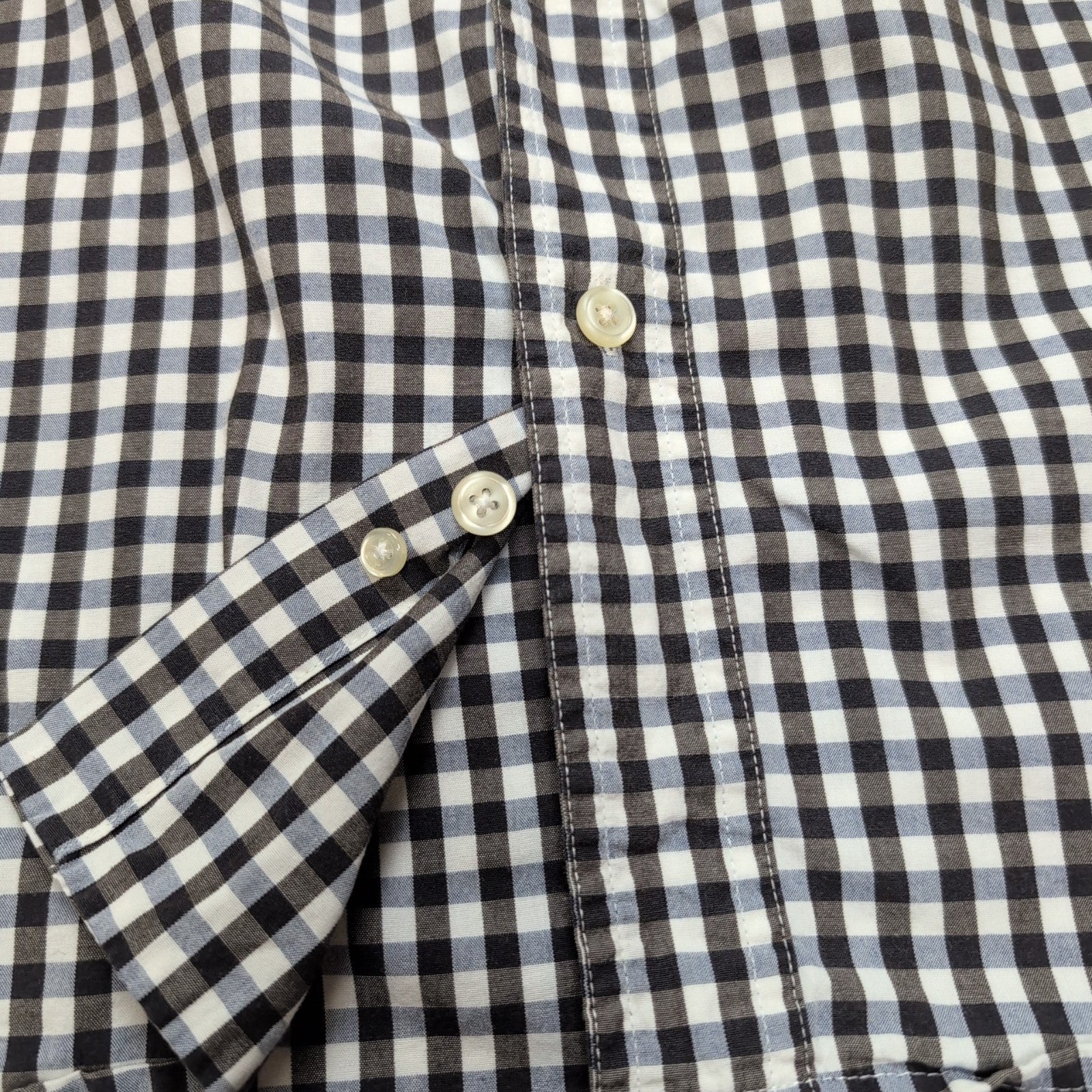 Chemise Chaps 100% coton marron petits carreaux manches longues 1 poche XLTG