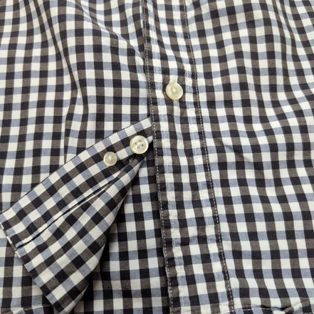 Chemise Chaps 100% coton marron petits carreaux manches longues 1 poche XLTG