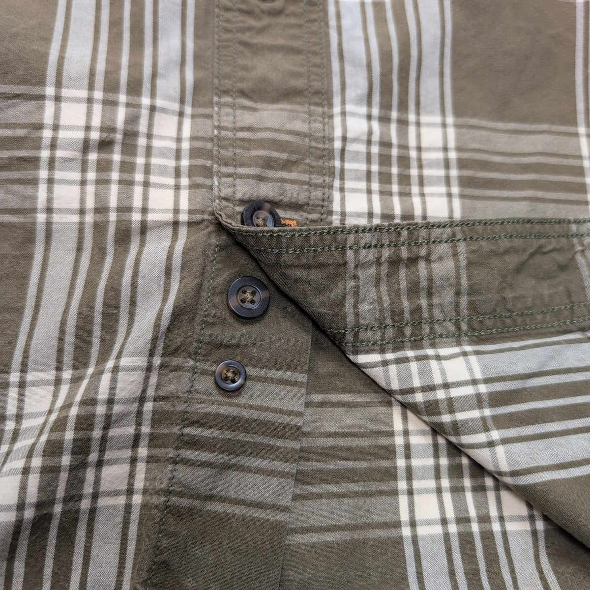 Chemise Carhartt Relaxed Fit 2XL Carreaux Kaki Manches courtes Poche Stylo