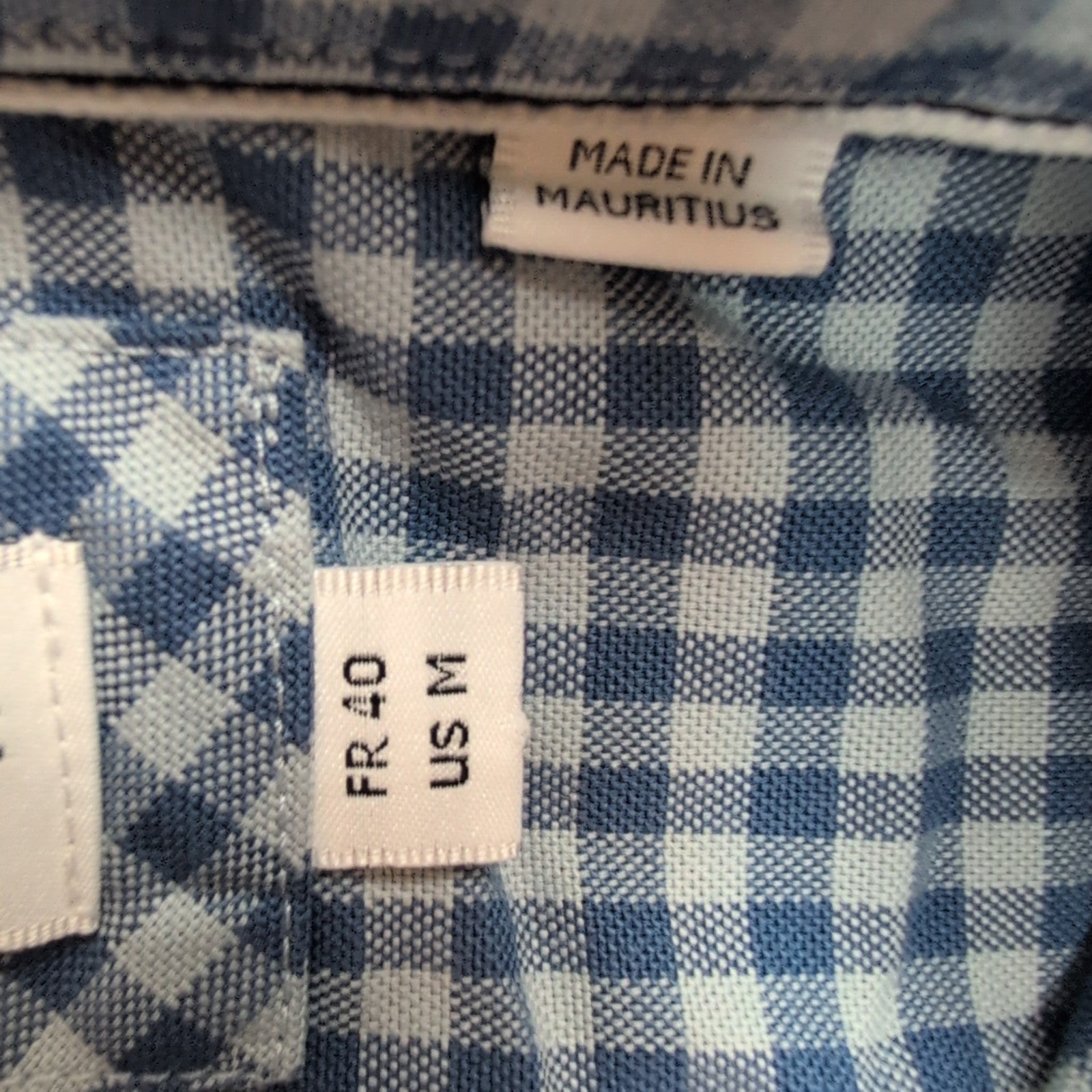 Chemise Lacoste 40 M Regular Fit Bleu Carreaux Coton Logo Brodé Poche