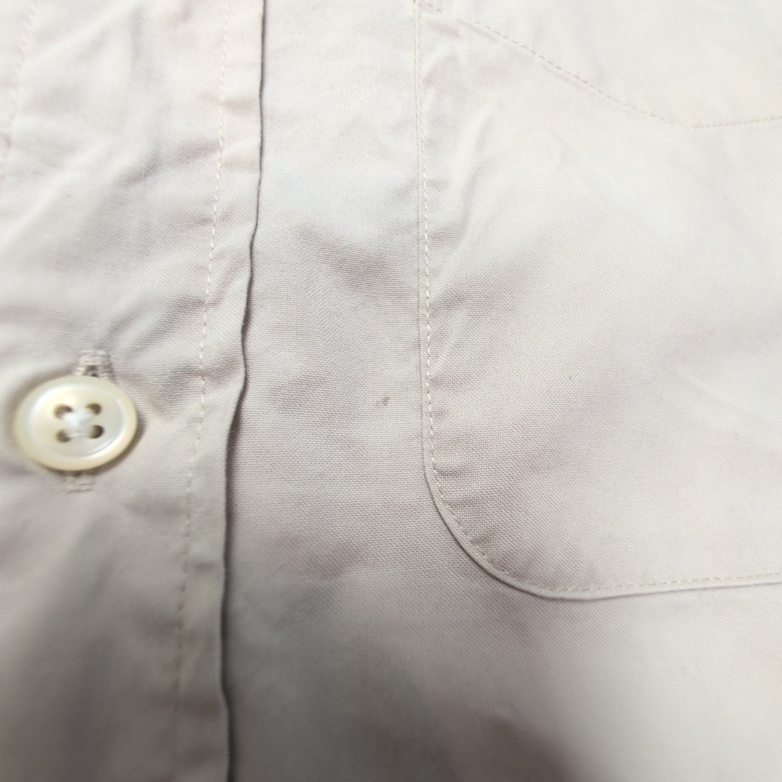 Chemise L.L. Bean beige crème uni taille S #134e