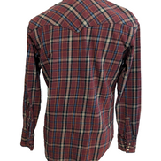 WRANGLER Chemise Flanelle Western Bordeaux Bleu M EE Boutons Pression | 328S
