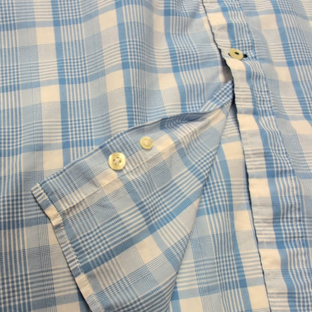 Chemise nautica bleu à carreaux Manche courte Taille XL Une poche logo bred bleu