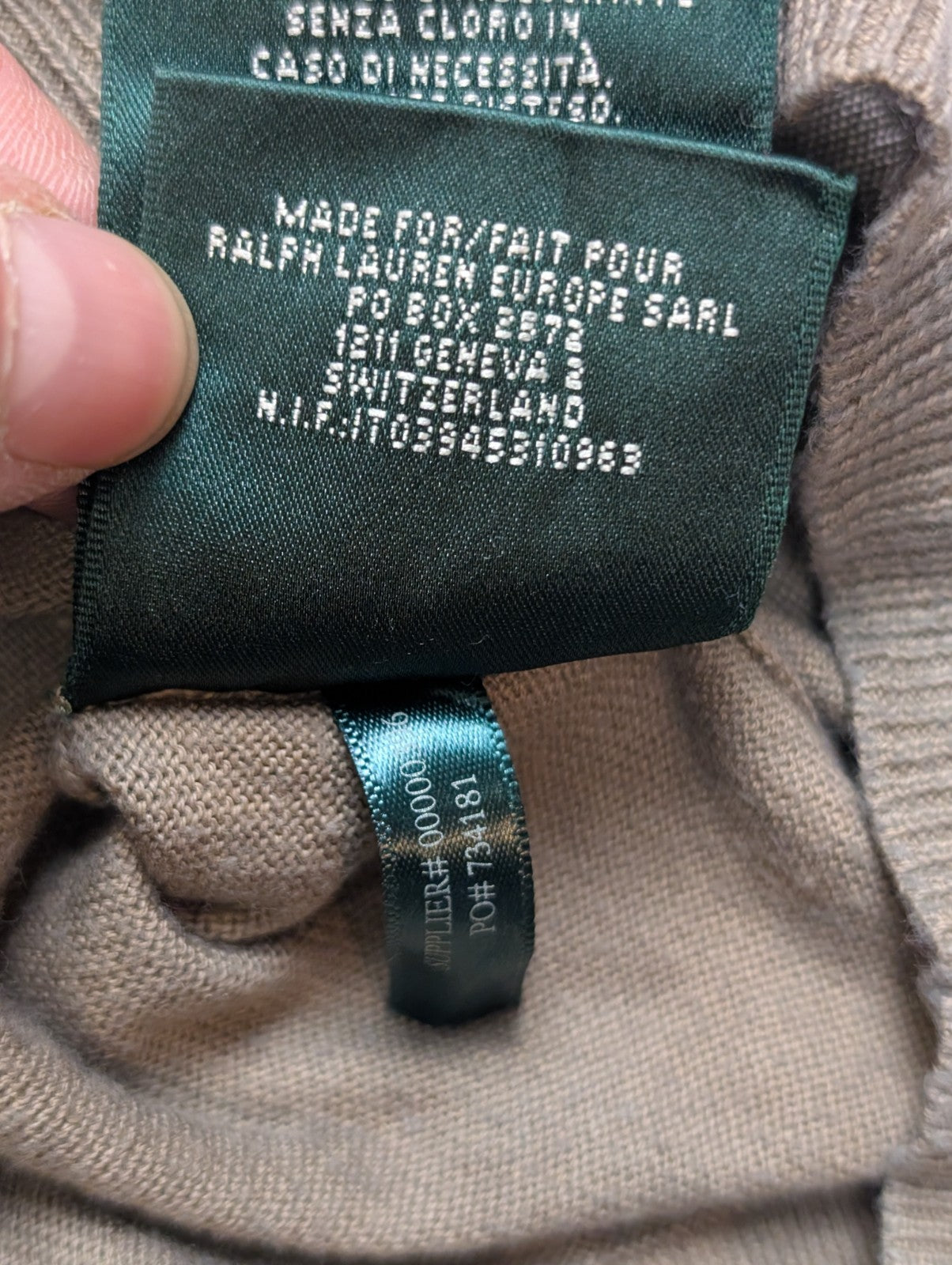Gilet Lauren Ralph Lauren Femme Kaki Boutons Or Gravés - Taille S