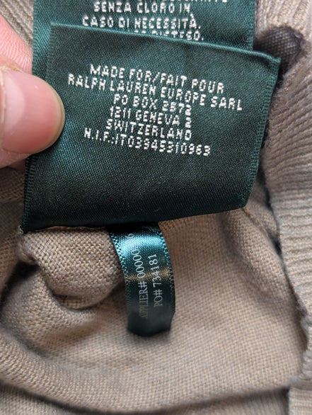 Gilet Lauren Ralph Lauren Femme Kaki Boutons Or Gravés - Taille S