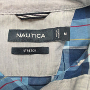 Chemise Nautica M Bleu Foncé Bleu Clair Carreaux Coton Stretch