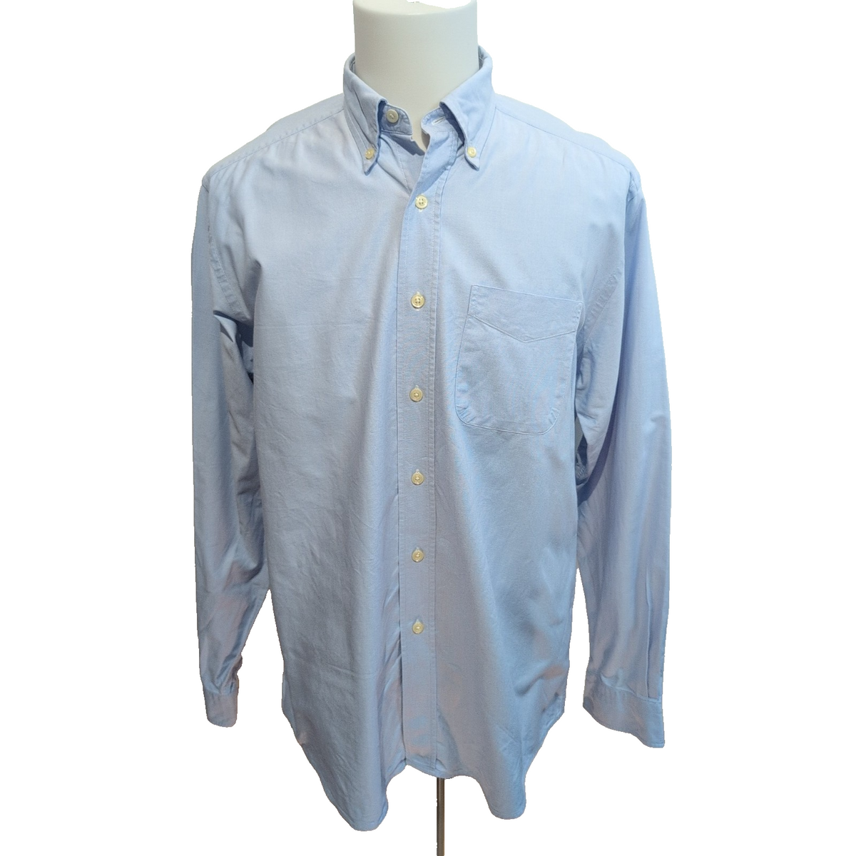 Chemise L.L.Bean Bleu Clair Coton Manches Longues 1 Poche Taille L