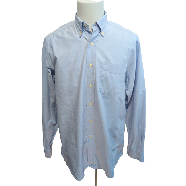 Chemise L.L.Bean Bleu Clair Coton Manches Longues 1 Poche Taille L