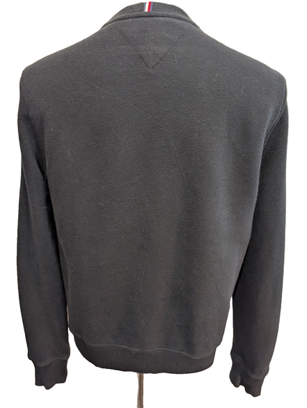 Sweat Tommy Hilfiger vintage noir grand logo sérigraphié homme taille S